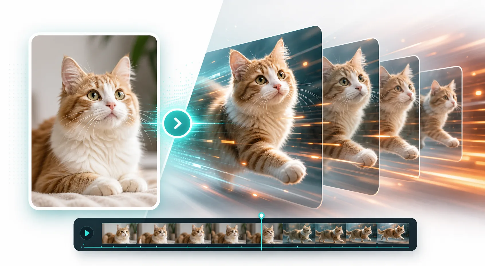 Cover illustration showing a still cat image expanding into animated video frames